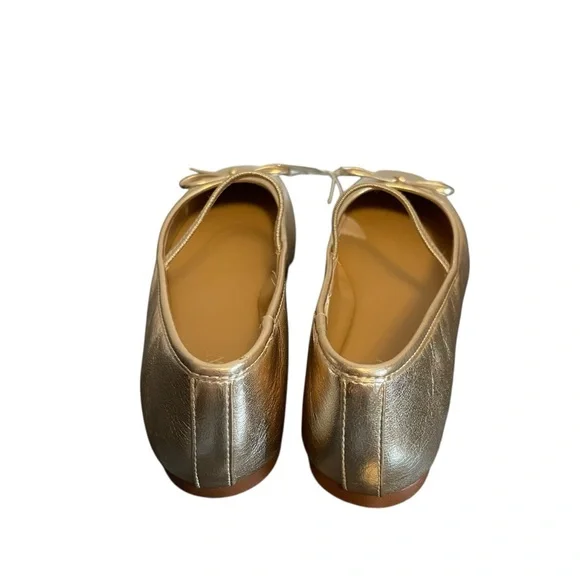 J. Crew Factory Ballet Fats with Strap Gold Size 8 NEW - Picture 4 of 6